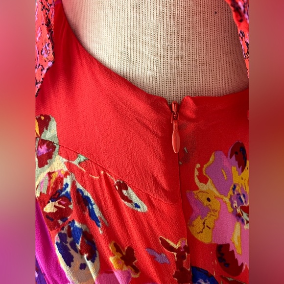 Anthropologie Maeve Red Floral Dress Size 10 - Picture 5 of 8
